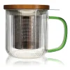 Theemok met zeef en deksel groen 300ml
